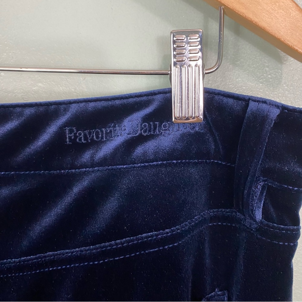 Favorite Daughter The Masha Super High Rise Wide Leg Navy Blue Velvet Size 31 - Picture 7 of 12